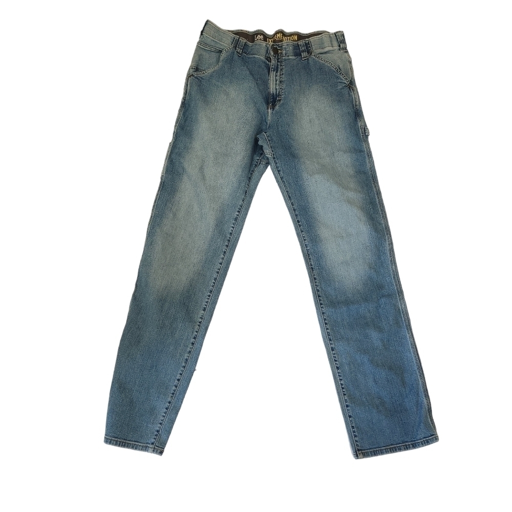 LEE Men's Extreme Motion Loose Fit Medium Wash Denim Blue Jeans Size 36x36